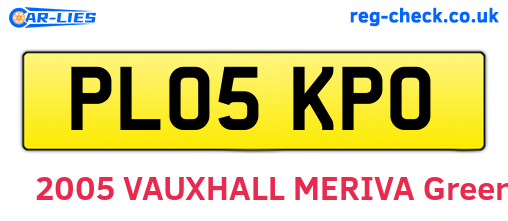 PL05KPO are the vehicle registration plates.