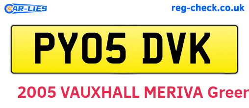 PY05DVK are the vehicle registration plates.