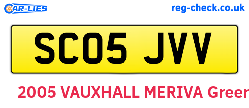 SC05JVV are the vehicle registration plates.