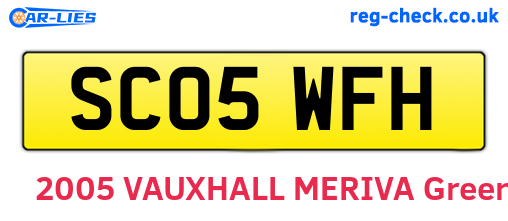 SC05WFH are the vehicle registration plates.