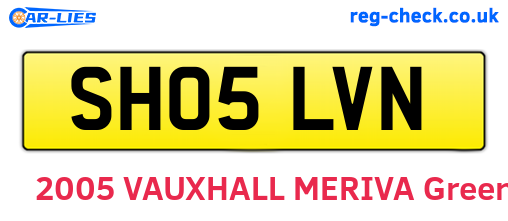 SH05LVN are the vehicle registration plates.