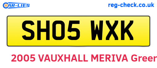 SH05WXK are the vehicle registration plates.