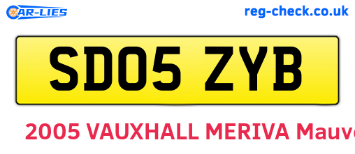 SD05ZYB are the vehicle registration plates.