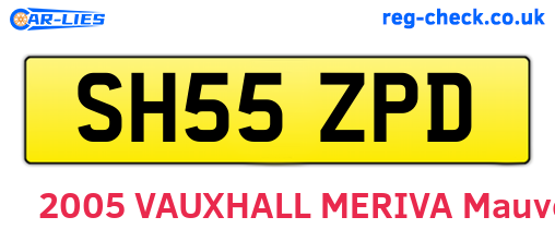 SH55ZPD are the vehicle registration plates.