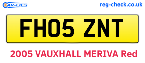 FH05ZNT are the vehicle registration plates.