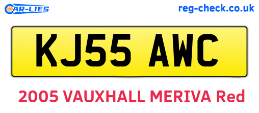 KJ55AWC are the vehicle registration plates.