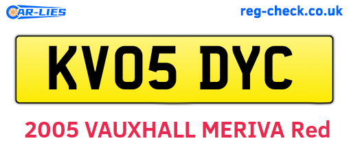 KV05DYC are the vehicle registration plates.