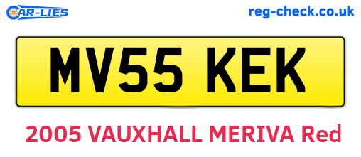 MV55KEK are the vehicle registration plates.
