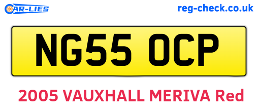NG55OCP are the vehicle registration plates.
