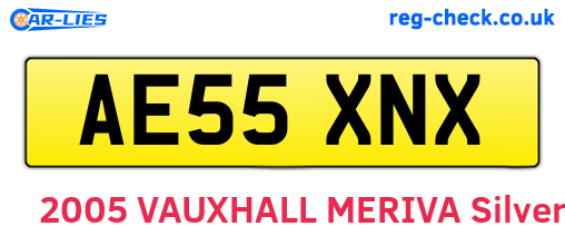 AE55XNX are the vehicle registration plates.