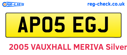 AP05EGJ are the vehicle registration plates.