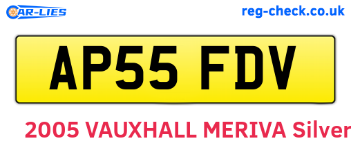 AP55FDV are the vehicle registration plates.