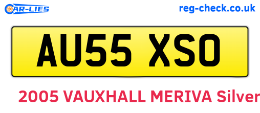 AU55XSO are the vehicle registration plates.