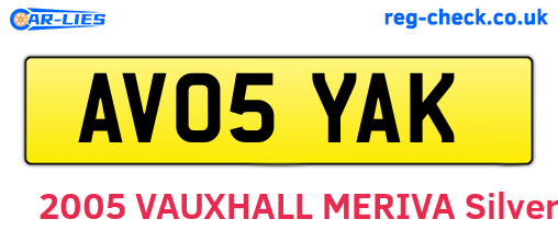 AV05YAK are the vehicle registration plates.