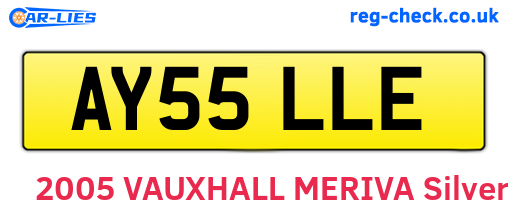 AY55LLE are the vehicle registration plates.