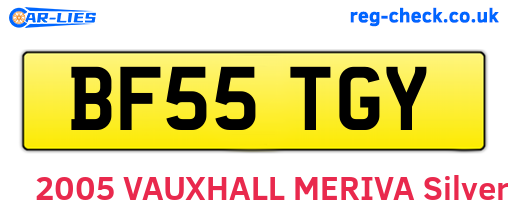 BF55TGY are the vehicle registration plates.