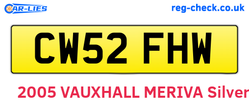 CW52FHW are the vehicle registration plates.