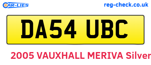 DA54UBC are the vehicle registration plates.