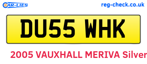 DU55WHK are the vehicle registration plates.