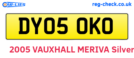 DY05OKO are the vehicle registration plates.