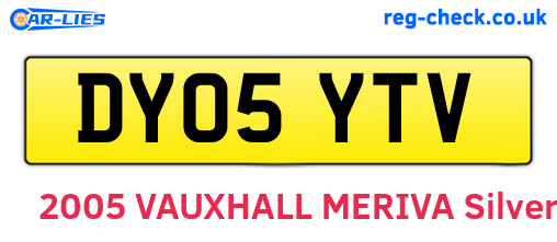 DY05YTV are the vehicle registration plates.