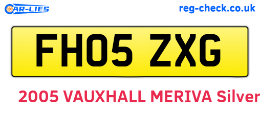 FH05ZXG are the vehicle registration plates.