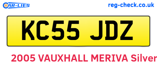 KC55JDZ are the vehicle registration plates.