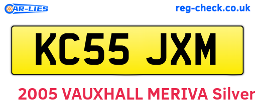 KC55JXM are the vehicle registration plates.