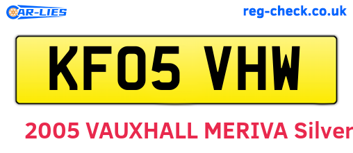 KF05VHW are the vehicle registration plates.