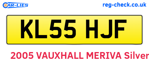 KL55HJF are the vehicle registration plates.