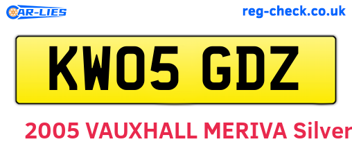 KW05GDZ are the vehicle registration plates.