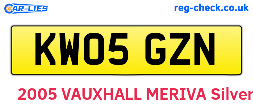 KW05GZN are the vehicle registration plates.