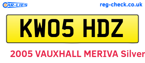 KW05HDZ are the vehicle registration plates.