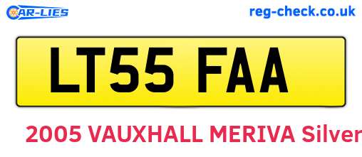 LT55FAA are the vehicle registration plates.