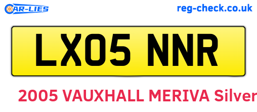 LX05NNR are the vehicle registration plates.