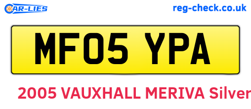 MF05YPA are the vehicle registration plates.