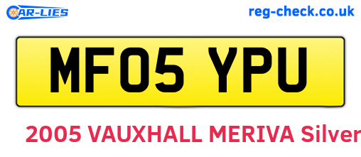 MF05YPU are the vehicle registration plates.
