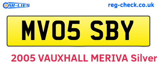 MV05SBY are the vehicle registration plates.
