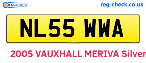 NL55WWA are the vehicle registration plates.