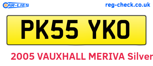PK55YKO are the vehicle registration plates.