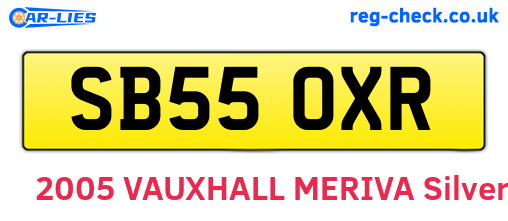 SB55OXR are the vehicle registration plates.