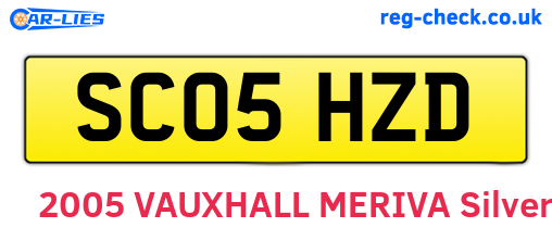 SC05HZD are the vehicle registration plates.