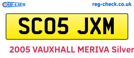 SC05JXM are the vehicle registration plates.