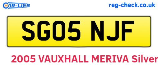SG05NJF are the vehicle registration plates.