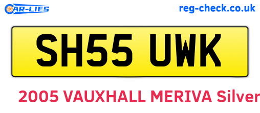 SH55UWK are the vehicle registration plates.