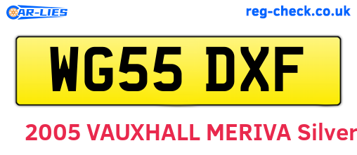 WG55DXF are the vehicle registration plates.