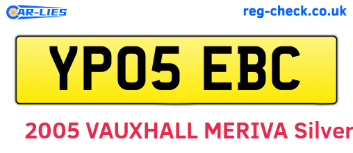 YP05EBC are the vehicle registration plates.