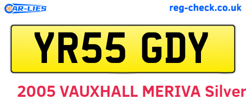 YR55GDY are the vehicle registration plates.