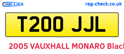 T200JJL are the vehicle registration plates.