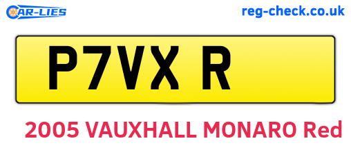 P7VXR are the vehicle registration plates.